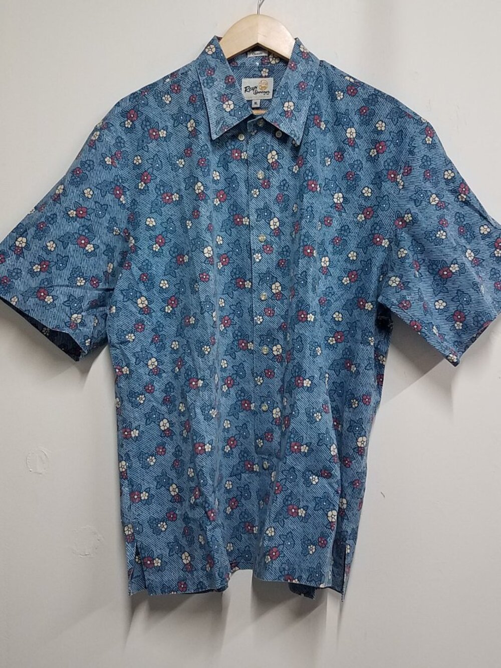Reyn Spooner Classic Hawaiian Mini Flower Aloha Shirt Mens XL Blue Limited Issue